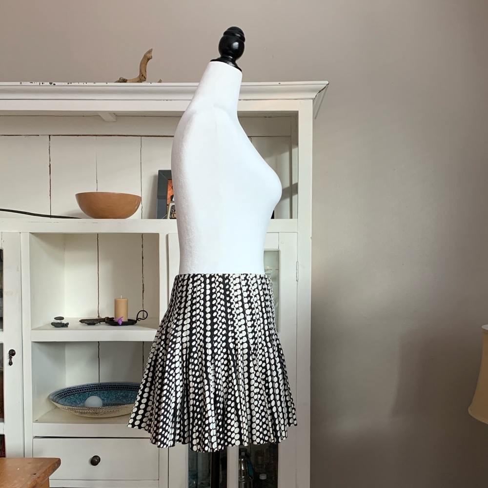 Club Monaco Polka Dot Pleated Flare Skirt - Picture 2 of 4
